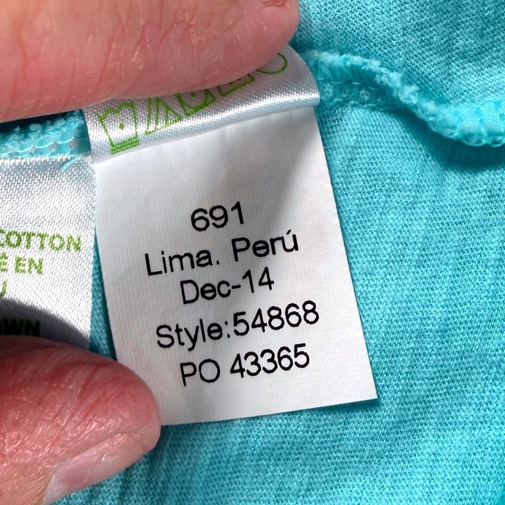 Lilly Pulitzer Aqua Ruffle Halter Tank Top Pima Cotton Small Preppy Vacation - Picture 5 of 7